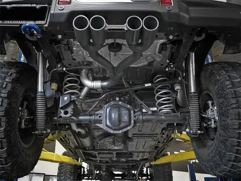 aFe 49-38071-B Rebel Series 2.5in. 304 SS C/B Exhaust System 2018 Jeep Wrangler (JL) V6-3.6L - Black Tip
