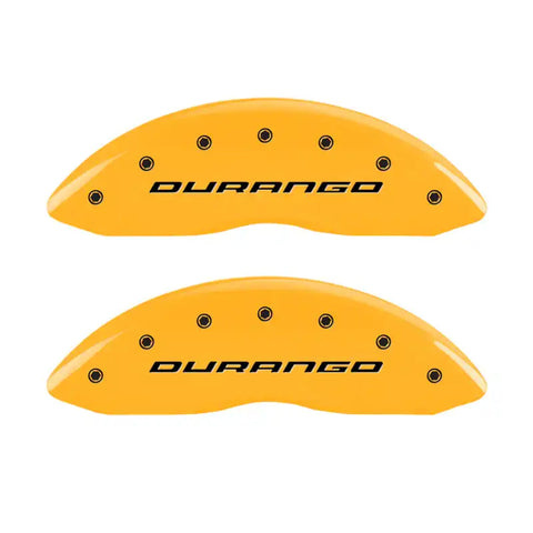MGP 4 Caliper Covers Engraved Front & Rear Durango Yellow Finish Black Char 2007 Dodge Durango