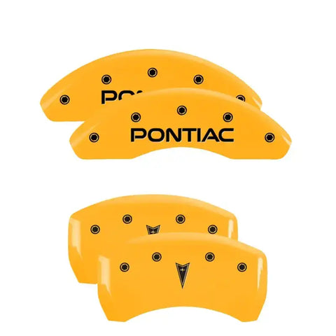 MGP 4 Caliper Covers Engraved Front Pontiac Rear Arrow Yellow Finish Black Char 2006 Pontiac G6
