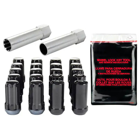 McGard SplineDrive Tuner 5 Lug Install Kit w/Locks & Tool (Cone) 1/2-20 / 13/16 Hex 1.6in. L - Blk