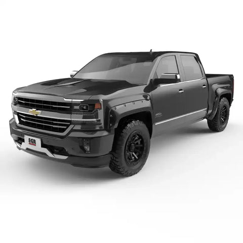 EGR 14+ Chev Silverado 5ft Bed Bolt-On Look Color Match Fender Flares - Set Black