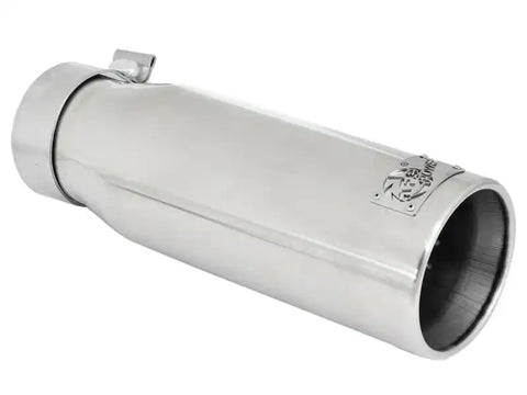 aFe 49-92043-P MACH Force-XP 304 SS Sing Wall Pol Exh Tip Univ Exit 3in Inlet x 4in Outlet 12in L - Clamp On