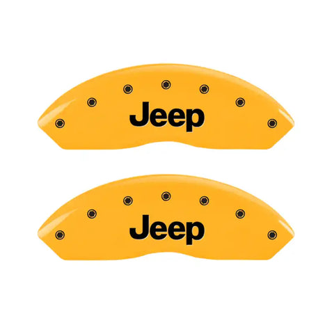 MGP 4 Caliper Covers Engraved Front & Rear JEEP Yellow finish black ch
