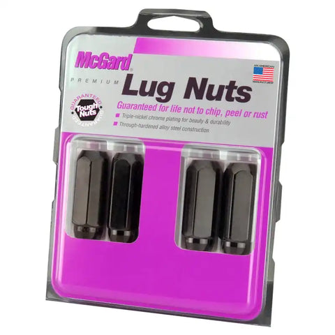 McGard Hex Lug Nut (Cone Seat) M14X2.0 / 13/16 2.25in. Length (4-Pack) - Black