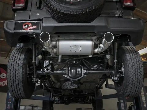aFe 49-48067-P Rebel Series 2.5in 409 SS Axle-Back Exhaust w/ Polished Tips 2018+ Jeep Wrangler (JL) V6 3.6L