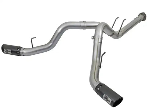 aFe 49-43092-B Large Bore-HD 4in 409 Stainless Steel DPF-Back Exhaust w/Black Tip 2017 Ford Diesel V8 6.7L (td)