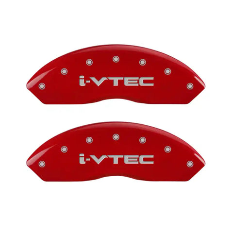 MGP 4 Caliper Covers Engraved Front & Rear i-Vtec Red finish silver ch
