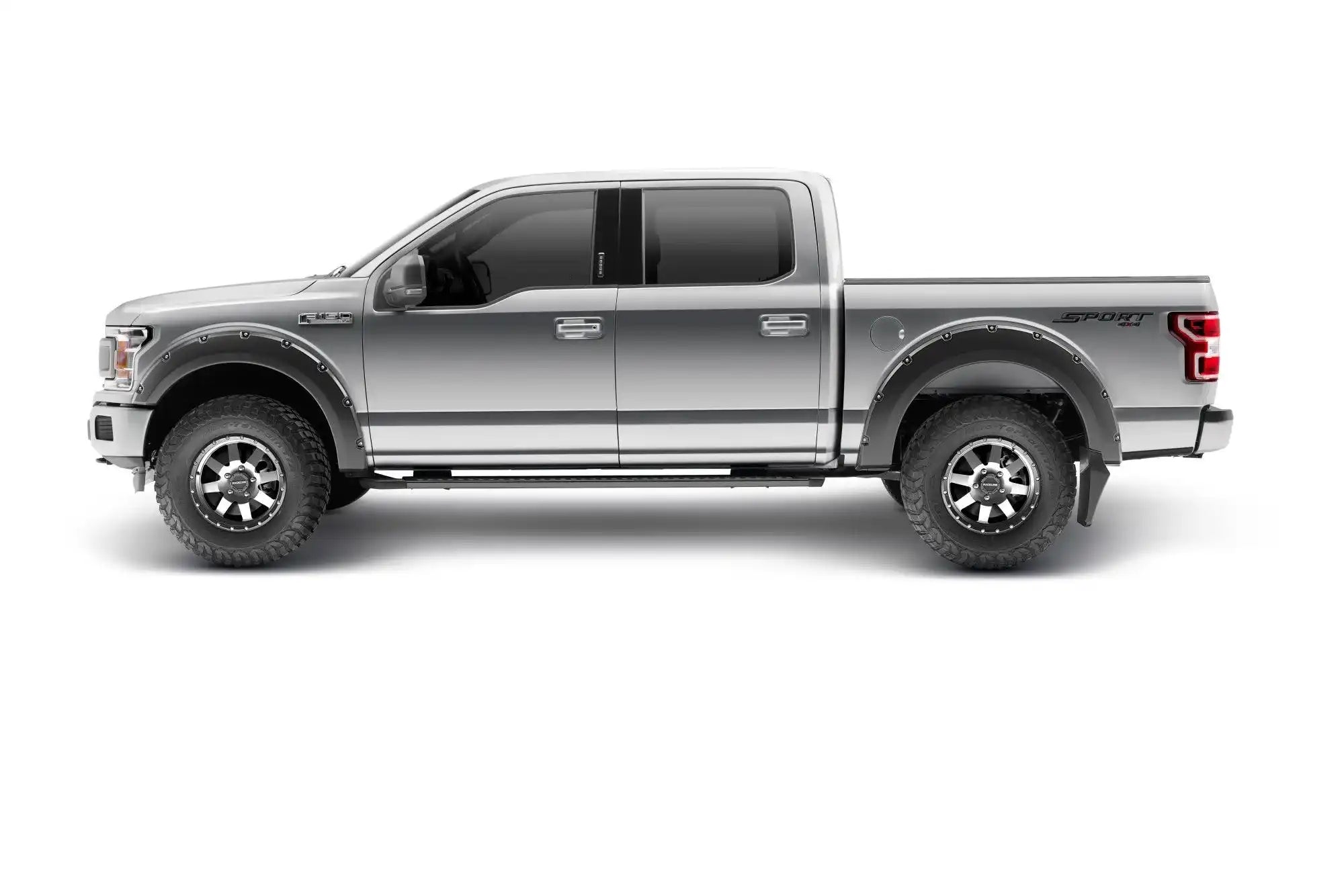 bw_mudFlapsForPocketFlare_MUD-20092_20945-02_silver2020FordF150_side.jpg