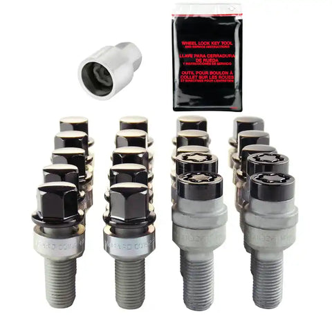 McGard 5 Lug Hex Install Kit w/Locks (Radius Seat Bolt) M14X1.5 / 17mm 28.1mm Shank L. - Black