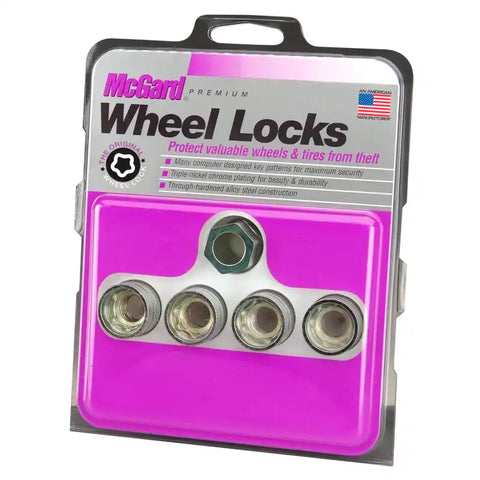 McGard Wheel Lock Nut Set - 4pk. (Under Hub Cap / Cone Seat) 9/16-18 15/16 Hex 1.015in. L
