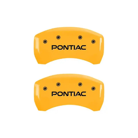MGP 4 Caliper Covers Engraved Front & Rear Pontiac Yellow Finish Black Char 2001 Pontiac Firebird