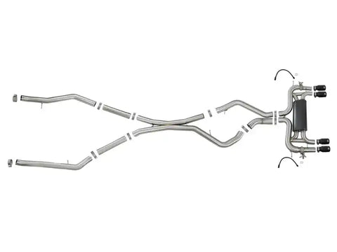 aFe 49-36341-B MACH Force-Xp 3.5in. 304 SS C/B Exhaust System 15-18 BMW X5 M (F85) V8-4.4L (tt) - Black Tip