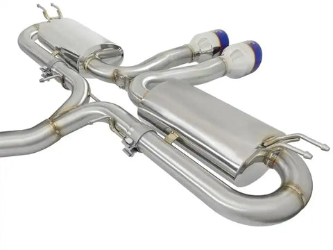 aFe 49-36621-L Takeda 3in 304 SS Cat-Back Exhaust System w/ Blue Tips 2017+ Honda Civic Si 4Dr I4 1.5L (t)