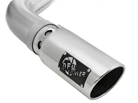 aFe 49-43106-P Large Bore-HD 4in 409 SS DPF-Back Exh 18-19 Ford F-150 V6-3.0L (td) w/ Polished Tip