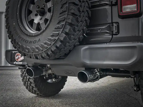 aFe 49-48096-B Rebel Series 409 Stainless Steel Cat-Back Exhaust 18-21 Jeep Wrangler JL 2.0L (t) - Black Tip