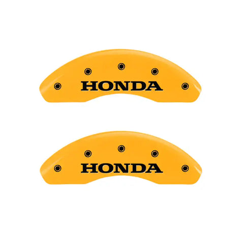 MGP 4 Caliper Covers Engraved Front Honda Engraved Rear HR-V Yellow finish black ch