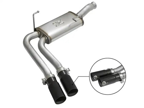 aFe 49-44070-B Rebel Series CB Middle-Side Exit SS Exhaust w/ Black Tips 09-16 GM Silverado/Sierra V6/V8
