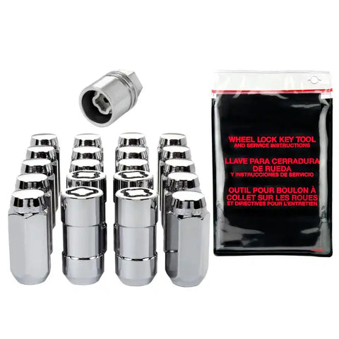 McGard 5 Lug Hex Install Kit w/Locks (Cone Seat Nut) M14X1.5 / 13/16 1.945in. Length - Chrome