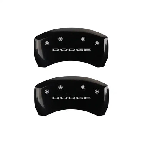 MGP 4 Caliper Covers Engraved Front & Rear With out stripes/Dodge Black finish silver ch