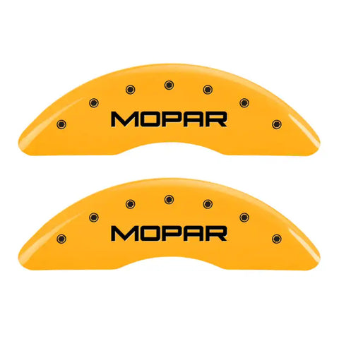 MGP 4 Caliper Covers Engraved Front & Rear MOPAR Yellow finish black ch