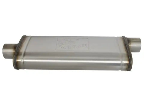 aFe 49M00017 MACHForce XP SS Muffler 3in Center Inlet / Offset Outlet 22in L x 9in W x4in H Body