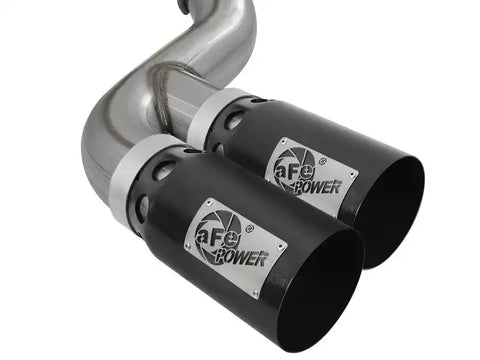 aFe 49-43121-B Power 15-16 Ford F250/F350 6.7L Diesel Rebel XD 4in 409 SS DPF-Back Exhaust System - Black Tips