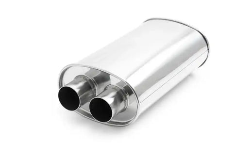 Vibrant Universal 2.5in Stainless Steel Dual In-Out Muffler