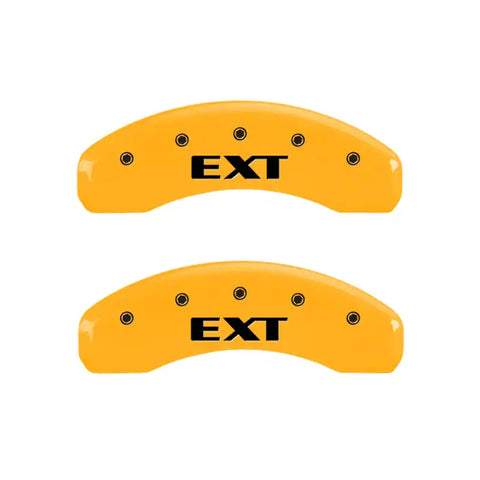 MGP 4 Caliper Covers Engraved Fr Escalade Rear EXT Yellow Finish Blk Char 2003 Cadillac Escalade ESV