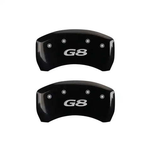 MGP 4 Caliper Covers Engraved Front Pontiac Engraved Rear G8 Black finish silver ch