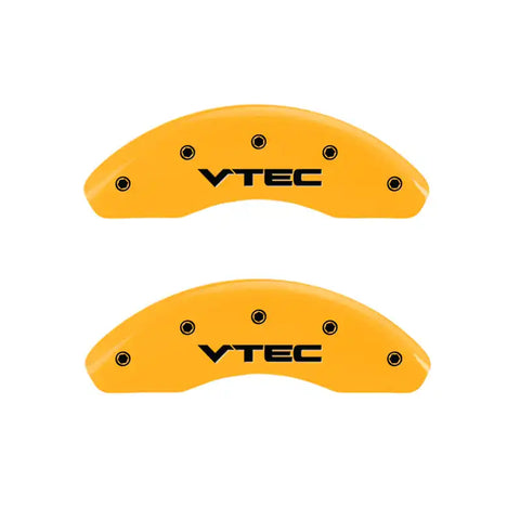 MGP 4 Caliper Covers Engraved Front & Rear Vtech Yellow Finish Black Char 2005 Acura NSX