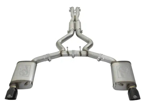 aFe 49-33087-B MACHForce XP 3in 304 SS Loud Tone Cat-Back w/ Black Tips 15-17 Ford Mustang V6-3.7L/V8-5.0L