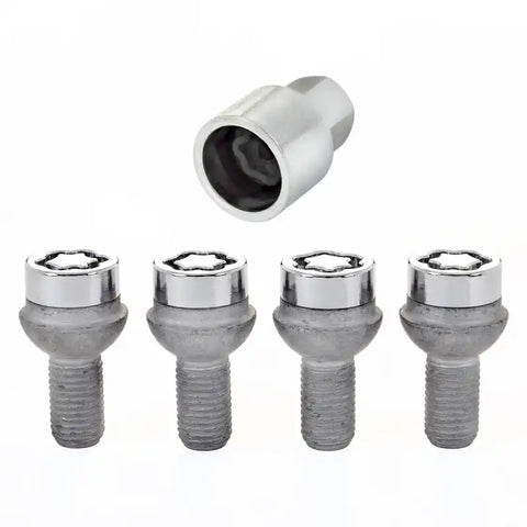 McGard Wheel Lock Bolt Set - 4pk. (Radius Seat) M12X1.5 / 17mm Hex 20.6mm Shank Length Chrome