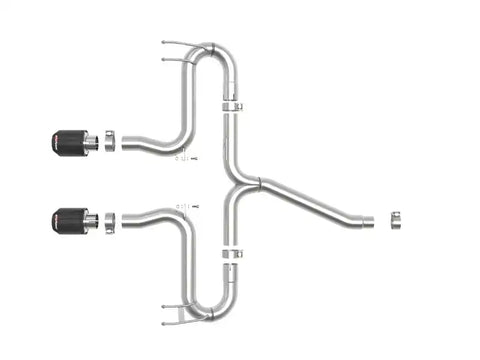 aFe 49-36625-C Takeda 2-1/2in 304 SS Axle-Back Exhaust w/Carbon Tips 17-20 Honda Civic Sport L4-1.5L (t)