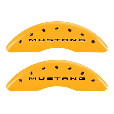 MGP 4 Caliper Covers Engraved Front 2015/Mustang Engraved Rear 2015/Bar & Pony Yellow fnsh black ch