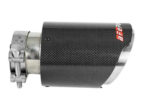aFe 49T25404-C07 MACH Force-Xp 409 SS Clamp-On Exhaust Tip 2.5in. Inlet / 4in. Outlet 7in. L - Carbon