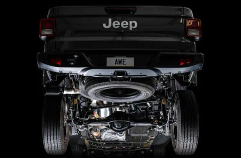AWE 20-21 Jeep Gladiator JT 3.6L Tread Edition Cat-Back Single Side Exhaust - Diamond Black Tip
