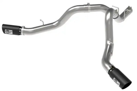 aFe 49-44126-B Large Bore-HD 4in 409SS DPF-Back Exhaust System w/Black Tip 20 GM Diesel Trucks V8-6.6L (td) L5P