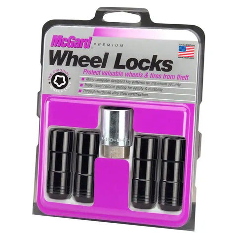 McGard Wheel Lock Nut Set - 4pk. (Cone Seat Duplex) 9/16-18 / 7/8 Hex 2.5in. Length Black