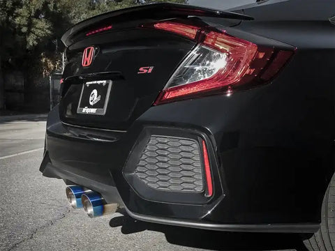 aFe 49-36621-L Takeda 3in 304 SS Cat-Back Exhaust System w/ Blue Tips 2017+ Honda Civic Si 4Dr I4 1.5L (t)