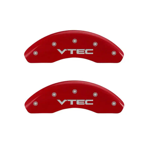 MGP 4 Caliper Covers Engraved Front & Rear Vtech Red finish silver ch