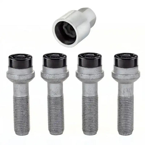 McGard Wheel Lock Bolt Set - 4pk. (Radius Seat) M14X1.5 / 17mm Hex 45.0mm Shank Length Black