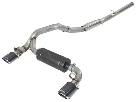 aFe 49-33103-C Takeda 3in 304 SS Cat-Back Exhaust System w/ Carbon Fiber Tips 16-18 Ford Focus RS I4-2.3L (t)