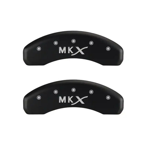 MGP 4 Caliper Covers Engraved Front Lincoln Engraved Rear MKX Red finish silver ch