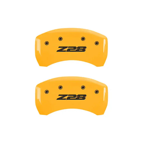 MGP 4 Caliper Covers Engraved Front Camaro Rear Z28 Yellow Finish Black Char 2000 Chevy Camaro