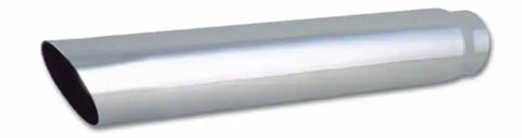 Vibrant 4in Round SS Truck/SUV Exhaust Tip (Single Wall Angle Cut) - 2.5in inlet 20in long