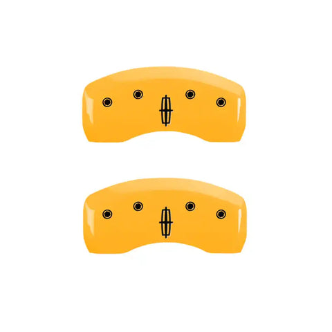 MGP 4 Caliper Covers Engraved Front Lincoln Rear Star Logo Yellow Finish Black Char 2011 Lincoln MKZ