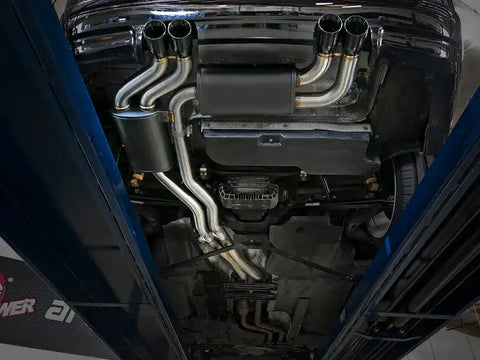 aFe 49-36344-B MACH ForceXP 2.5 IN 304 Stainless Steel Cat-Back Exhaust System w/ Black Tips 01-06 BMW M3 (E46)