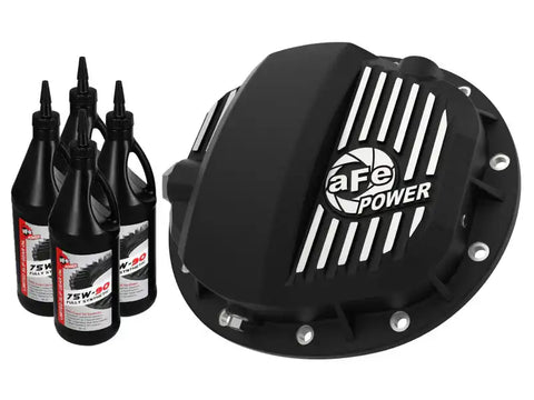 aFe 46-71141B Pro Series GMCH 9.5 Rear Diff Cover Black w/Mach Fins & Gear Oil 19-20 GM Silverado/Sierra 1500