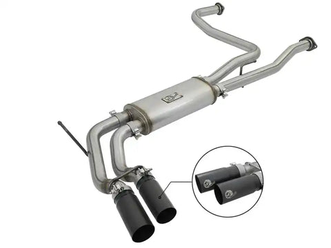 aFe 49-46124-B Rebel Series 3in 409 SS Cat-Back Exhaust w/ Black Tips 04-15 Nissan Titan V8 5.6L