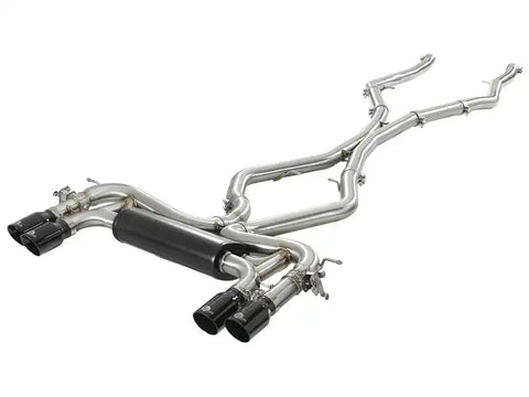 aFe 49-36341-B MACH Force-Xp 3.5in. 304 SS C/B Exhaust System 15-18 BMW X5 M (F85) V8-4.4L (tt) - Black Tip